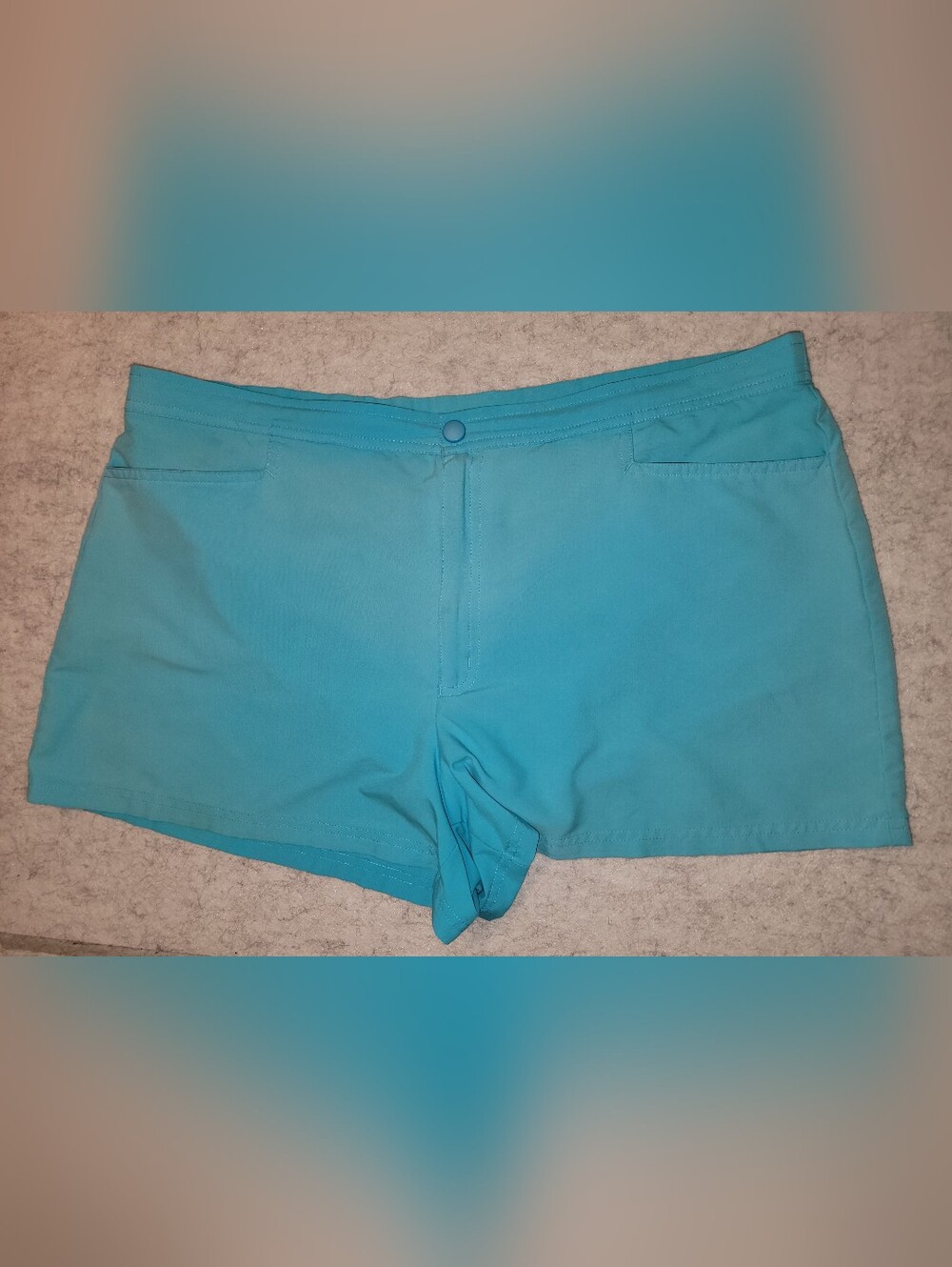 Lands' End Bright Blue Swim Board Shorts Trunks with Pockets Size 12